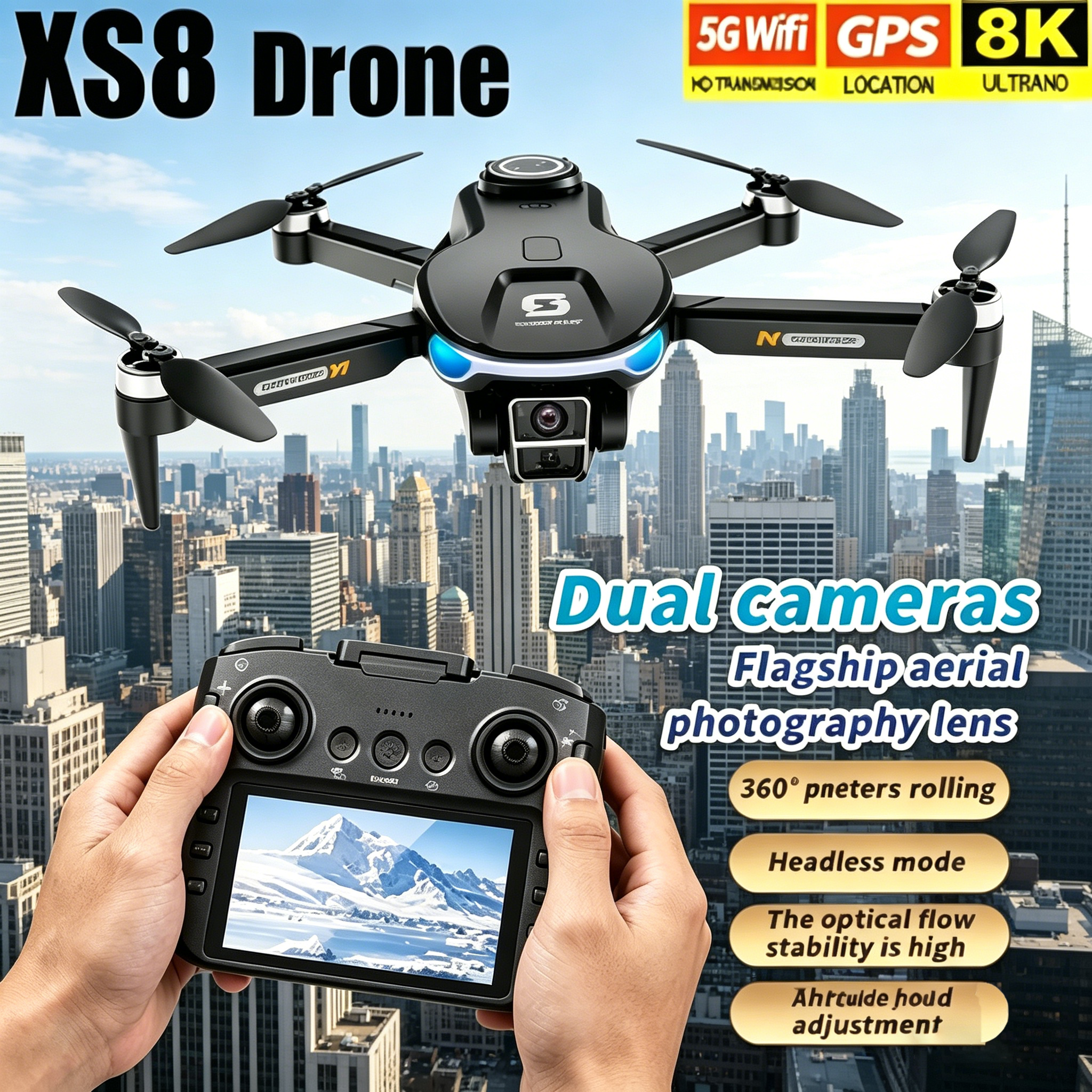 Drone Surveying - HD 8K Professional GPS Drone with