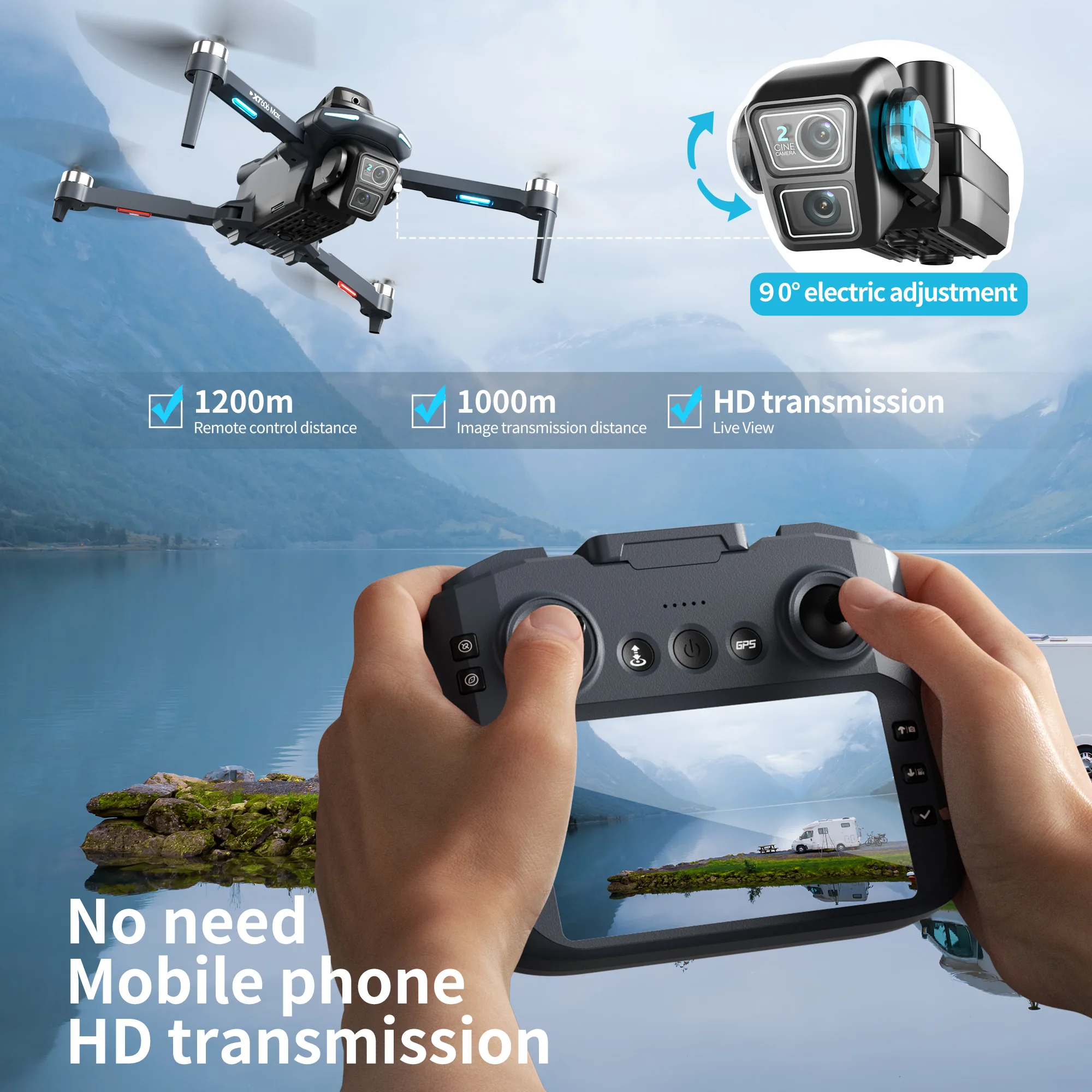 Lenovo XT606 MAX GPS Drone 4k  - Drone Photogrammetry 评论和价格